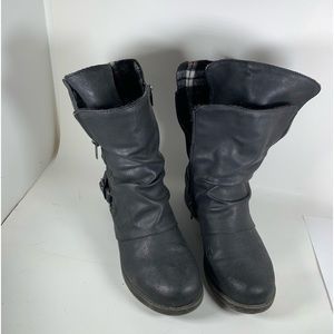 Women black Jellypop moto boots. Preloved, worn only a handful of times
